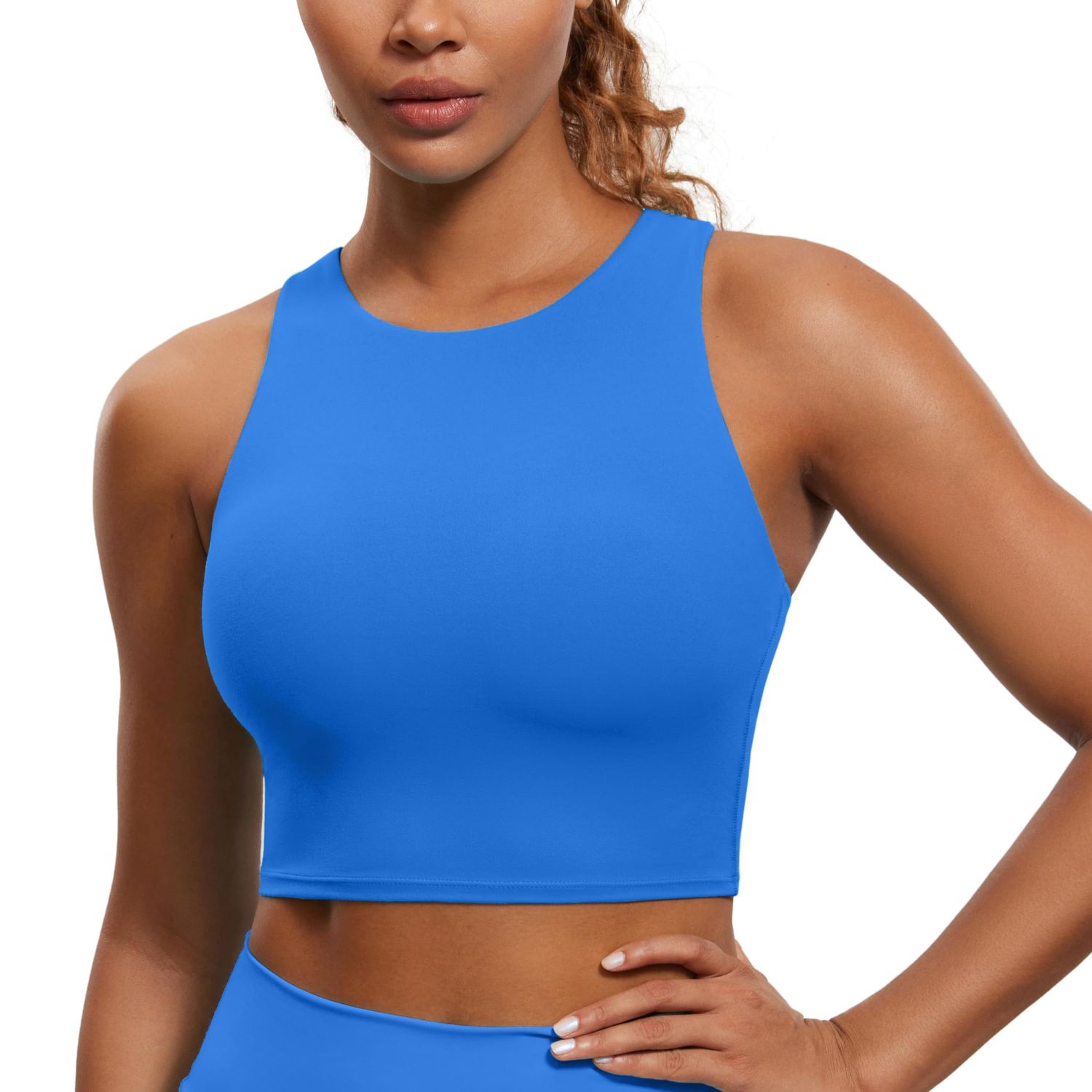 Longline Sports Bra High Neck