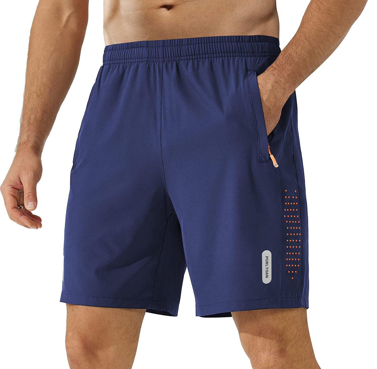 Men’s Gym Running Shorts Quick-Dry with Zip Pockets