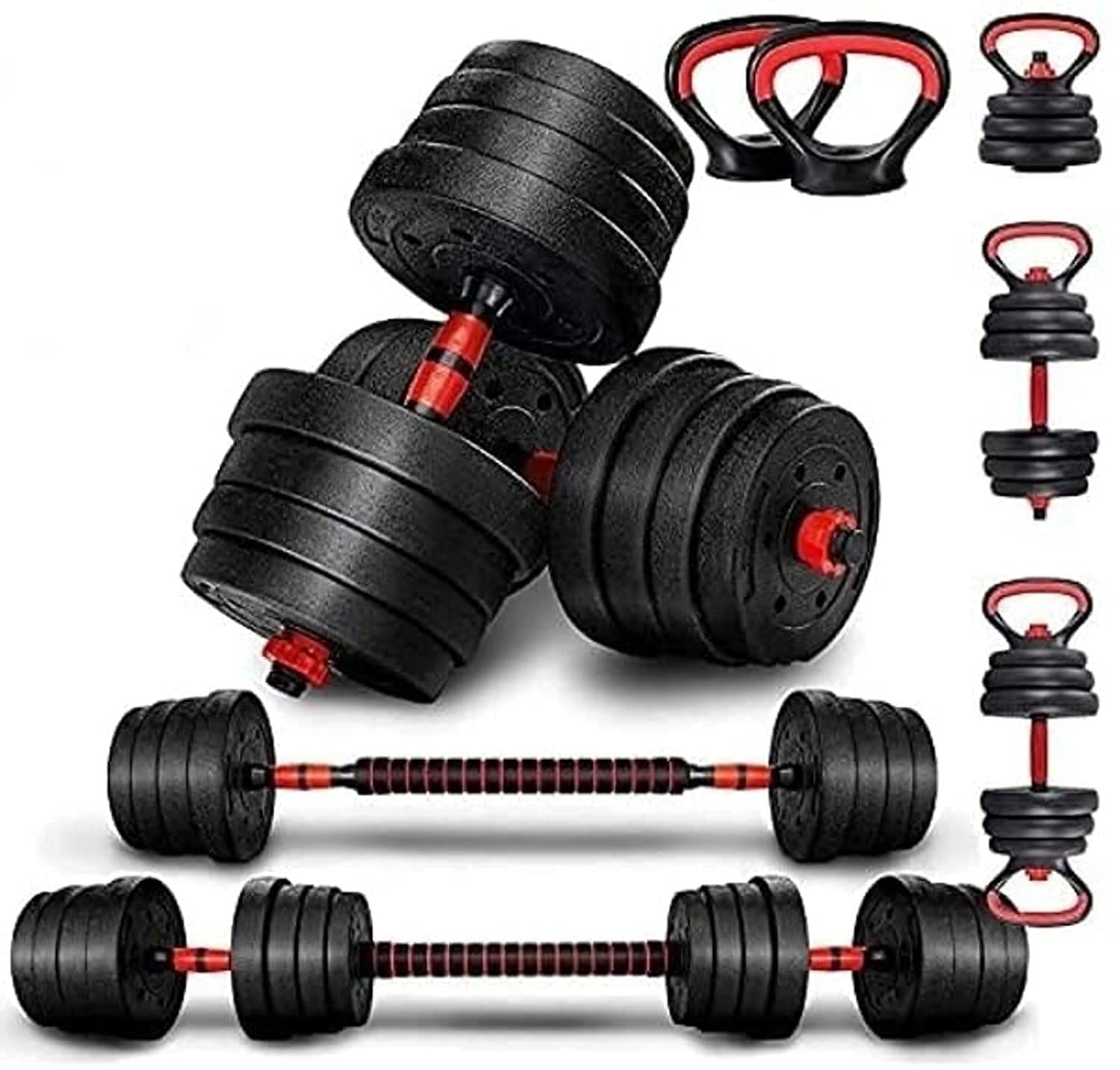 Adjustable Dumbbell Set 7-in-1 (with Barbell/Kettlebell)