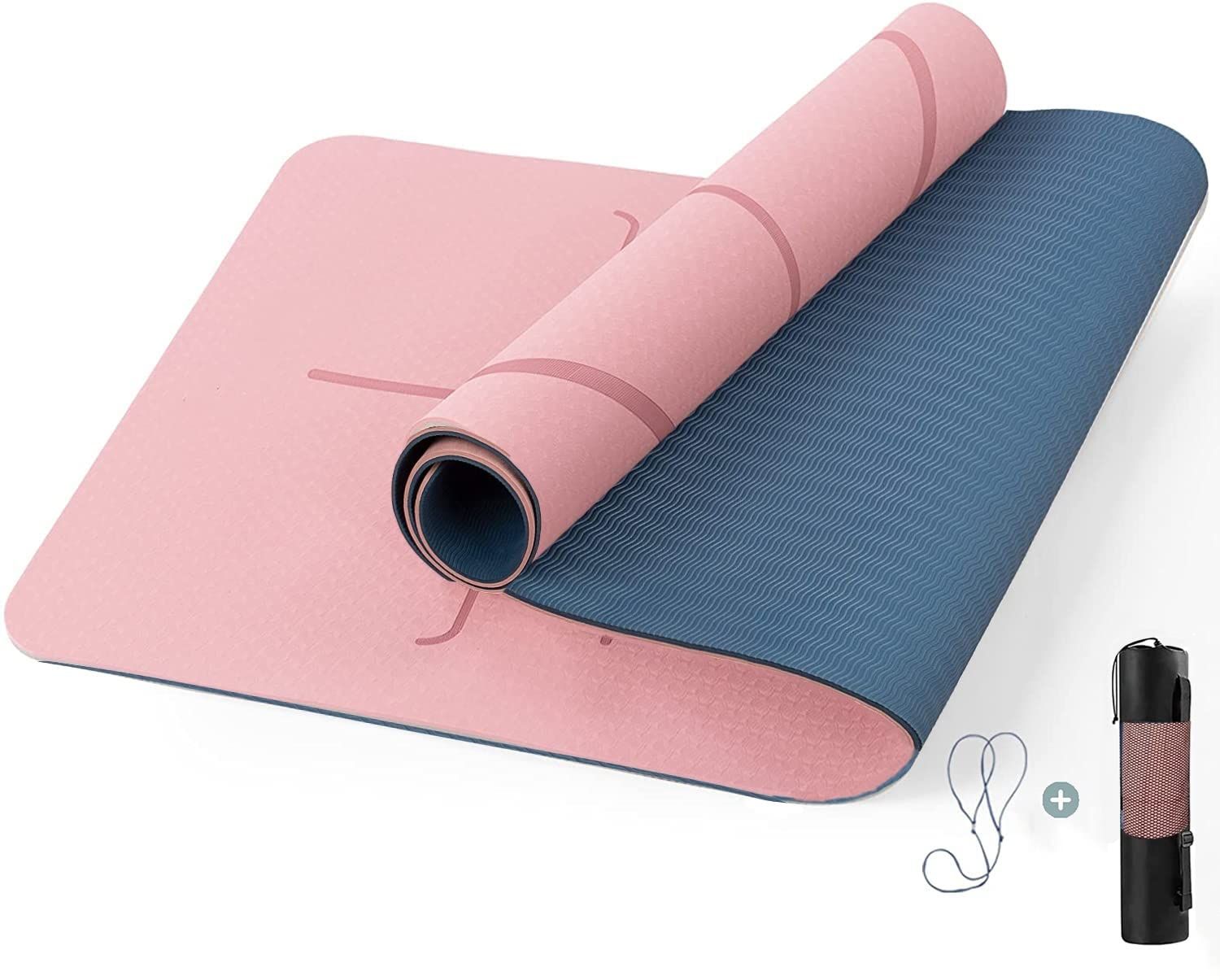Yoga Mat with Alignment Marks 183×61×6mm (TPE)