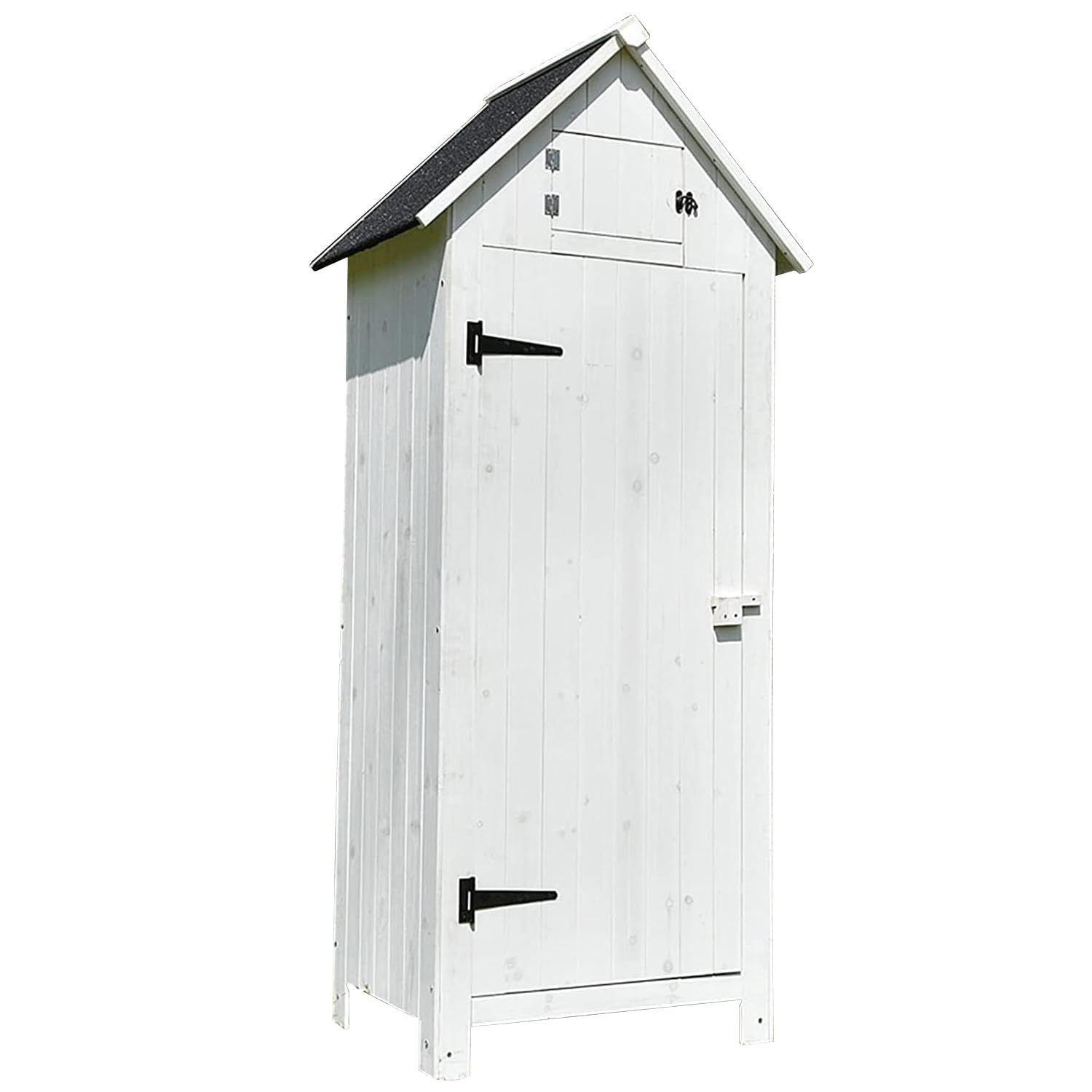 Wooden Outdoor Storage Cabinet with Partitions (White)