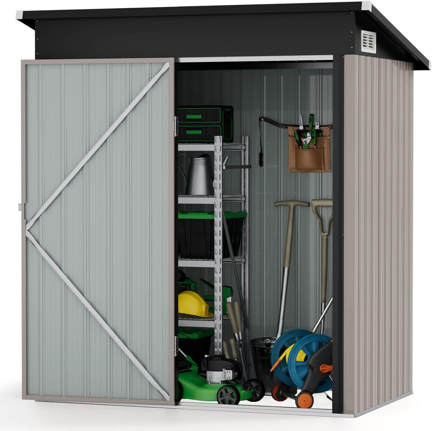 Metal Garden Shed 155×92×180 cm (Lockable, 2300L, 5×3 ft)