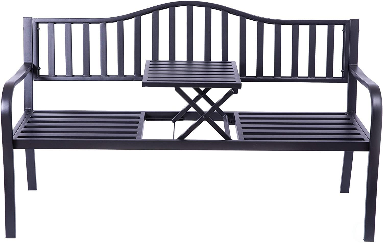 Outdoor Steel Bench (White)