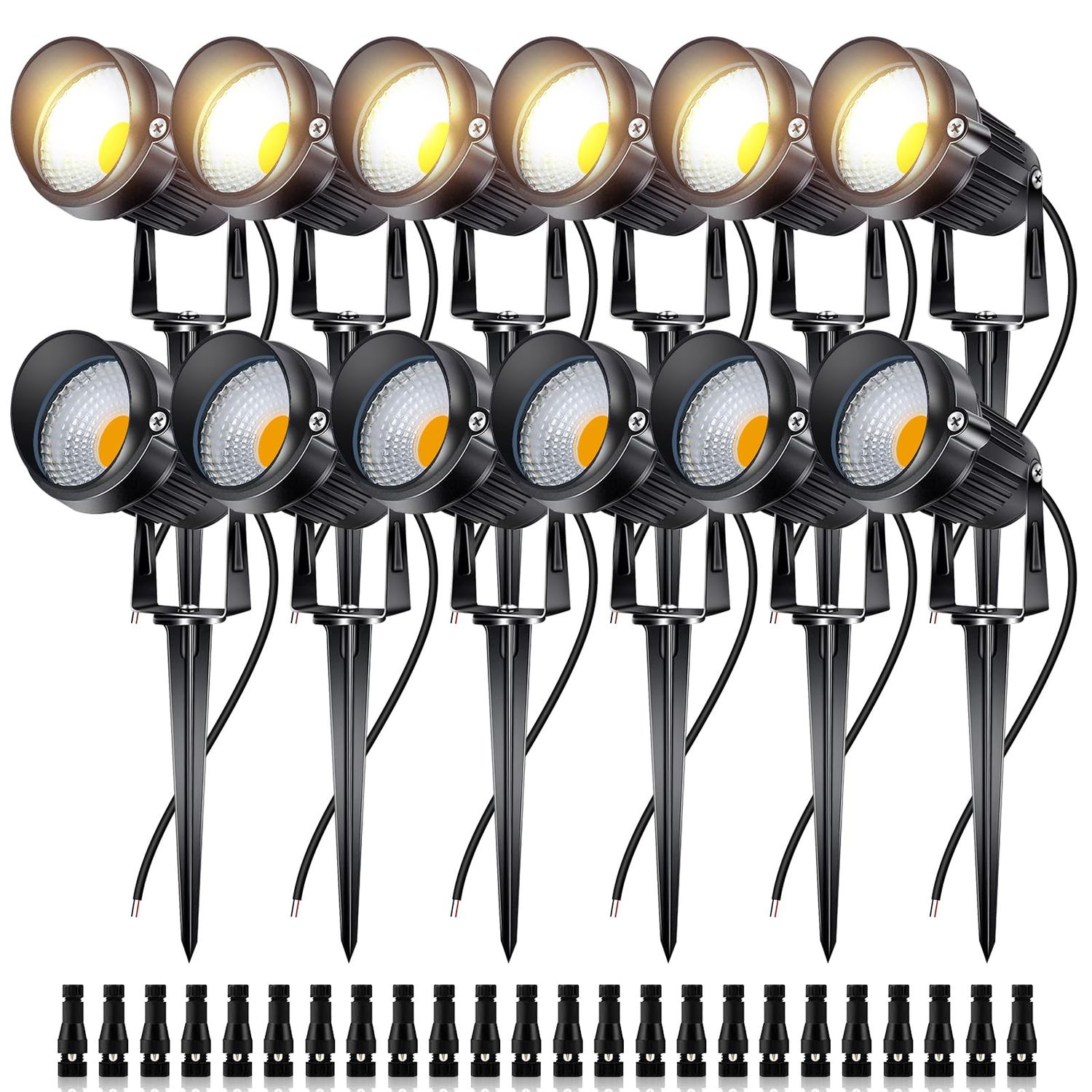 Low Voltage Landscape Spotlights 12-Pack (3000K)
