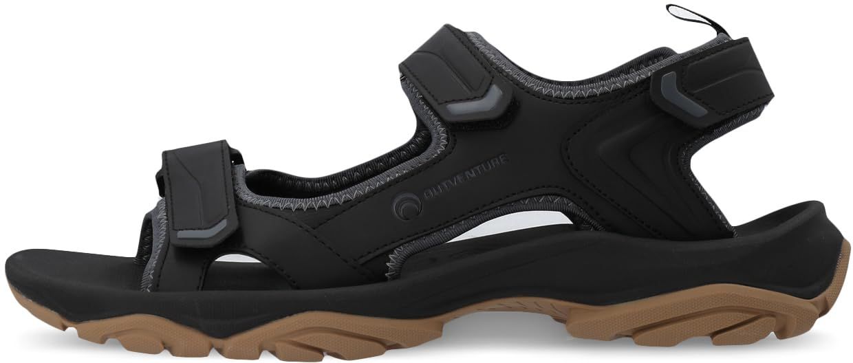 Men’s Outdoor Sandals (Synthetic, EVA Cushion, Black)