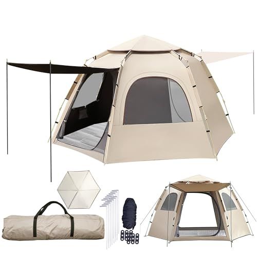Hexagonal Pop-Up Tent (3–4 Person, Blackout, UPF50+)