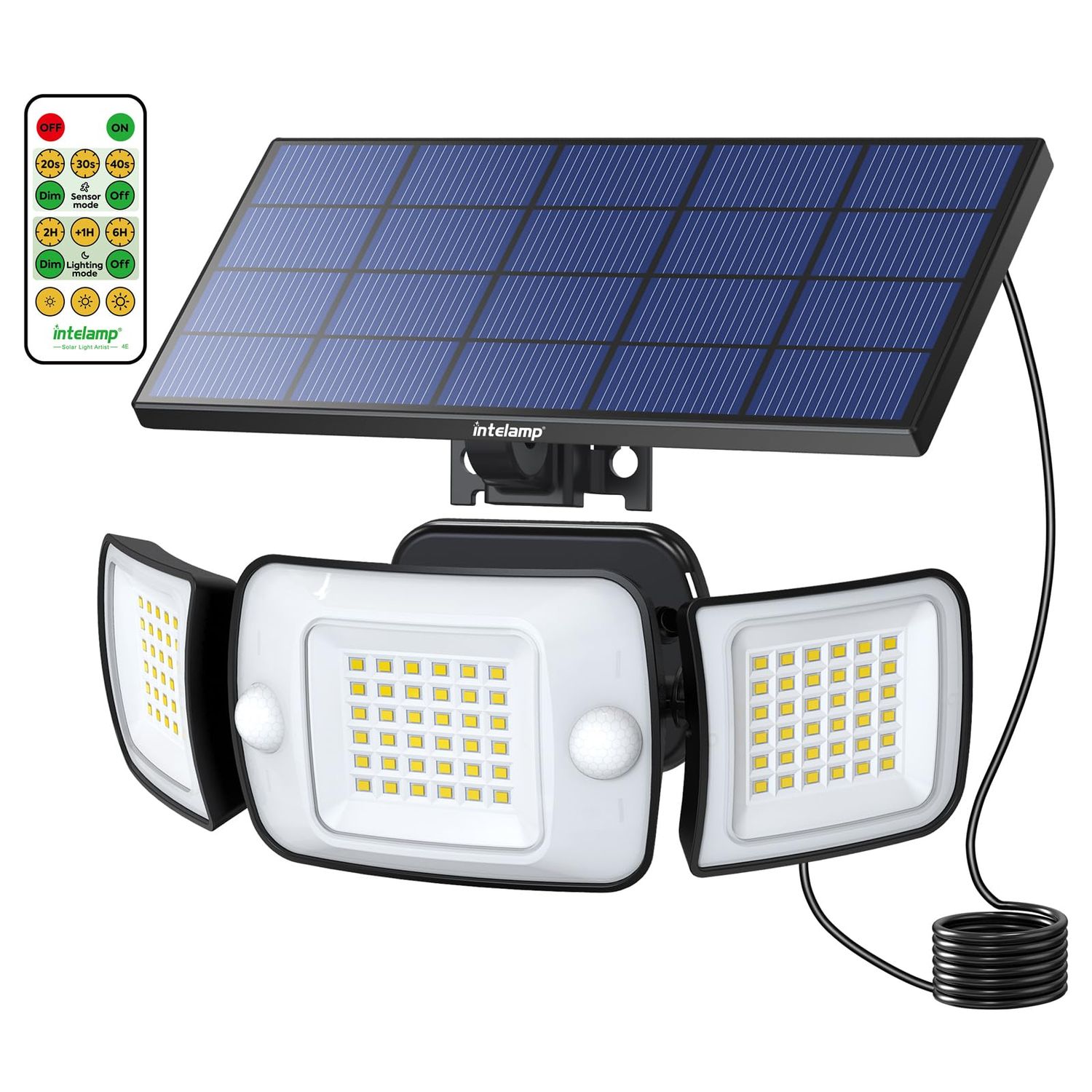 Solar Flood Light with Remote (1200 lm, Waterproof)