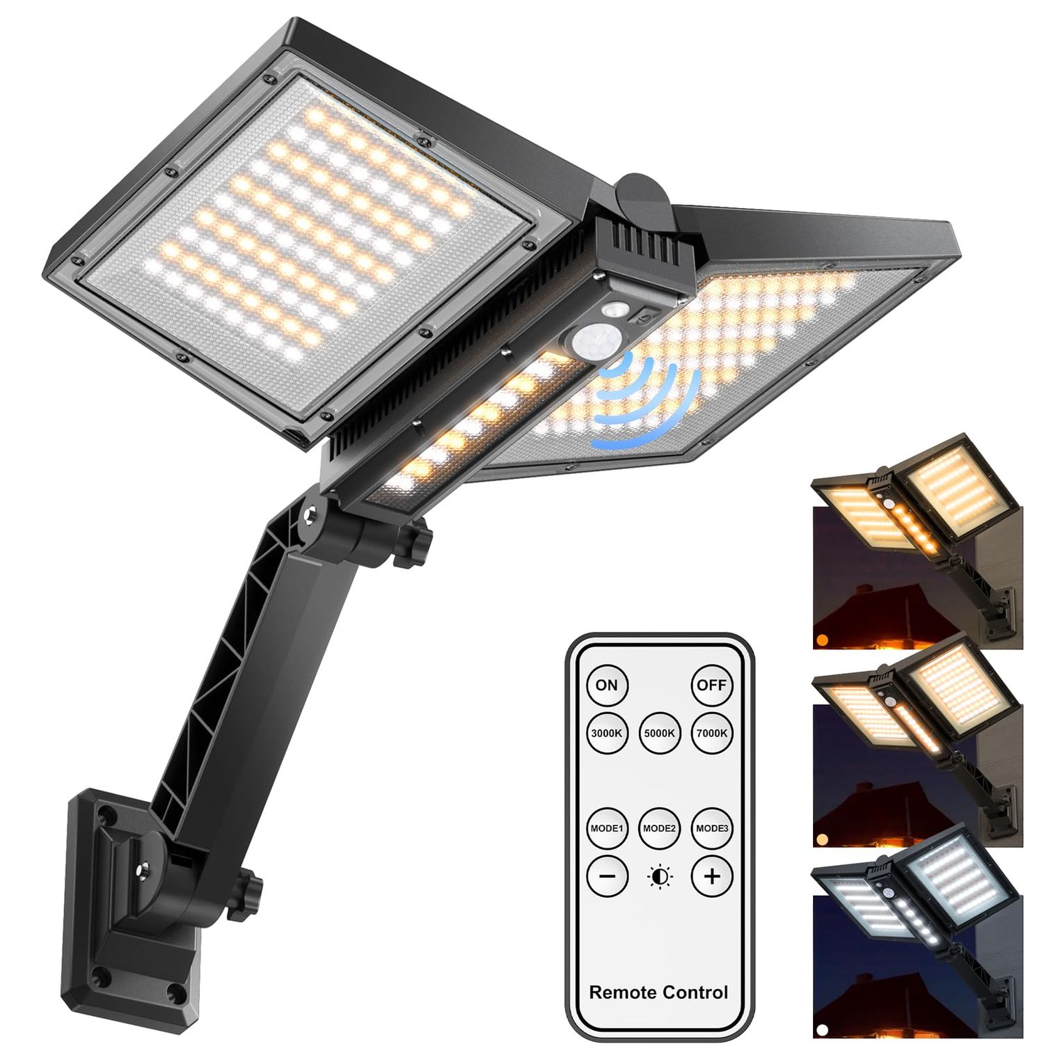 Solar Security Wall Light (180 LED, Remote, IP65)