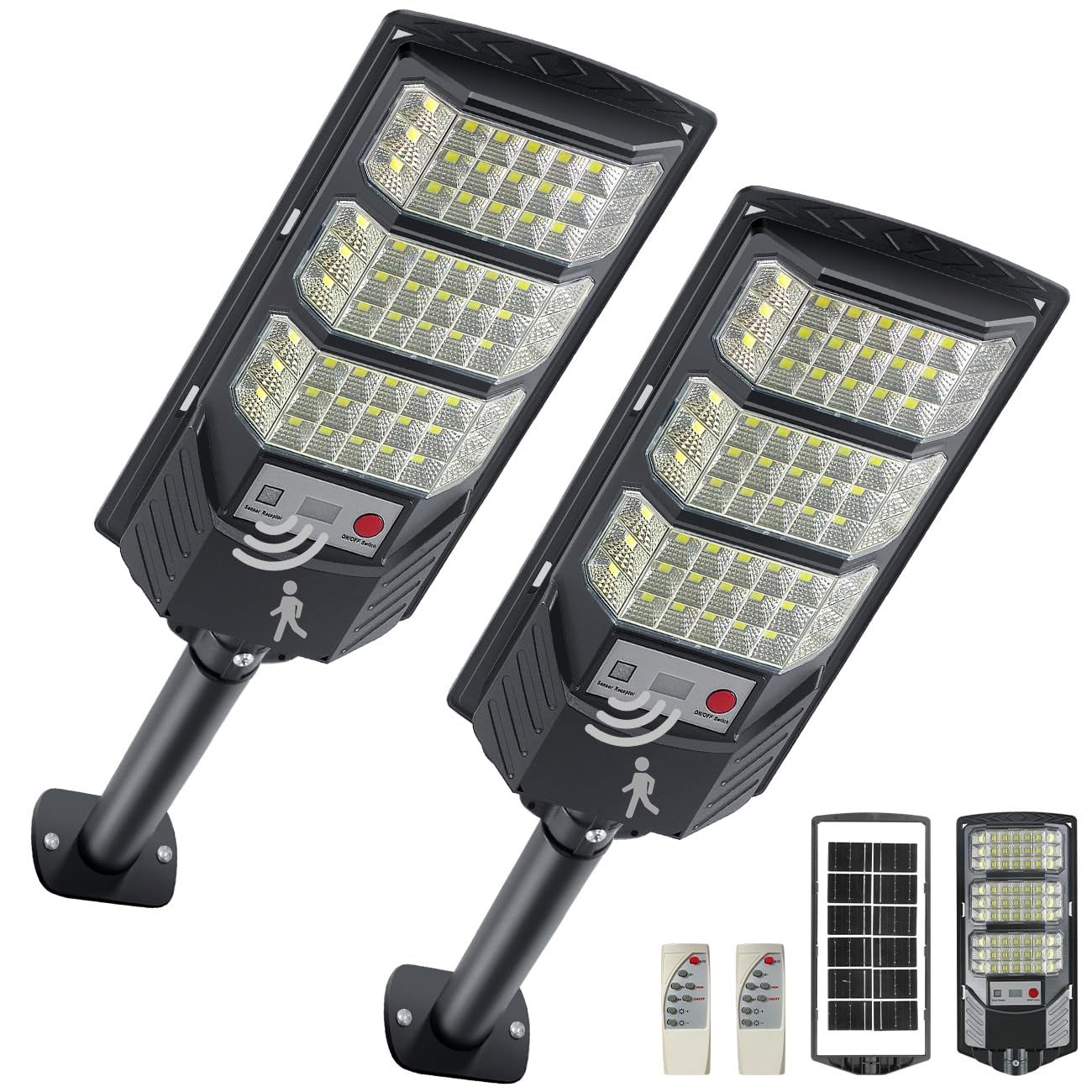 Solar Street Lights 2-Pack (Dusk-to-Dawn)