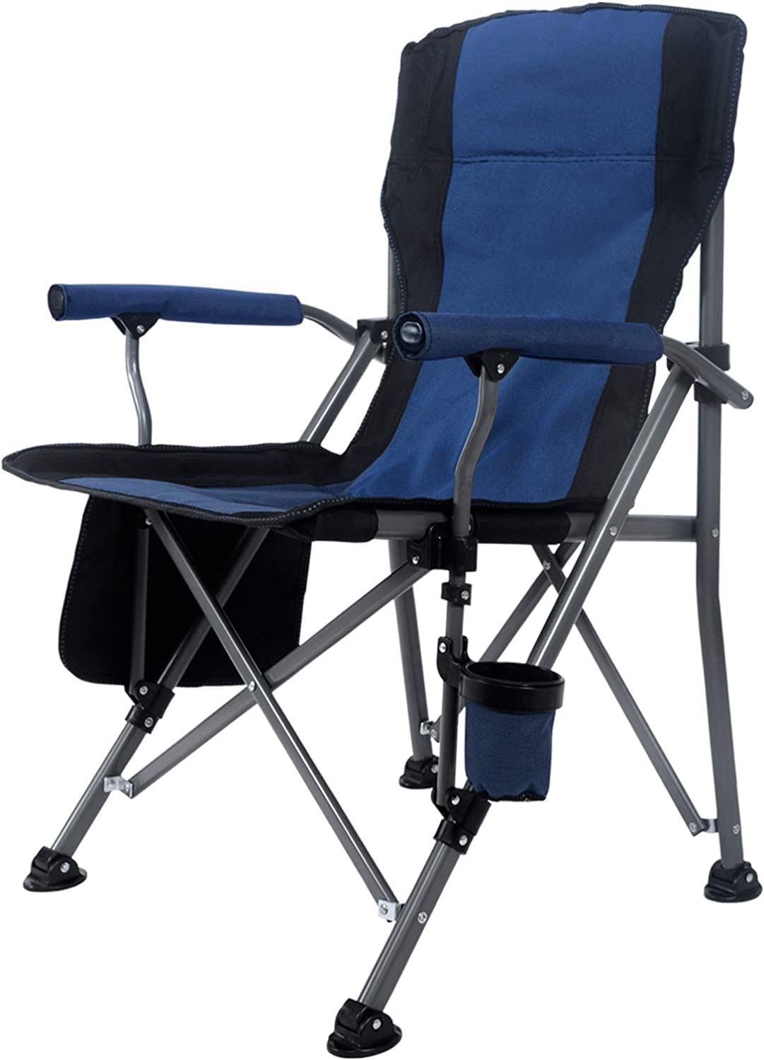 High-Back Camping Chair (145 kg, Padded, Cup Holder)
