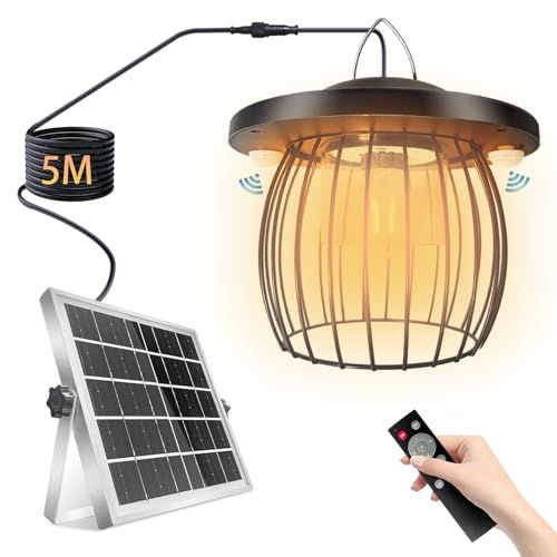 Solar Pendant Light (Motion, Remote, IP65)