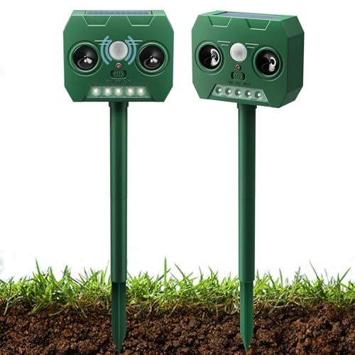 Ultrasonic Animal Repellent 2-Pack (Solar, IP65)