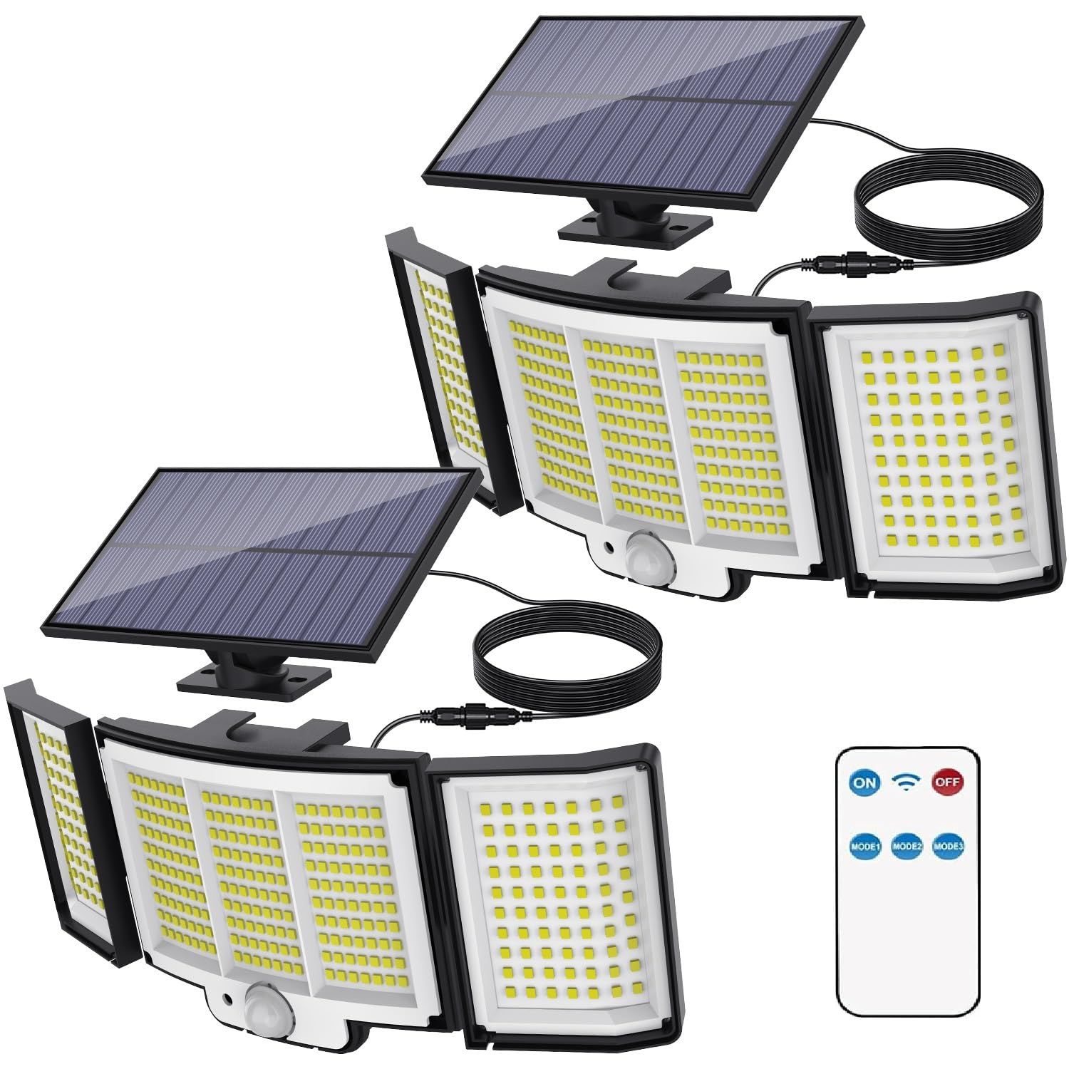 Solar Motion Flood Lights 2-Pack (2800 lm, IP65)
