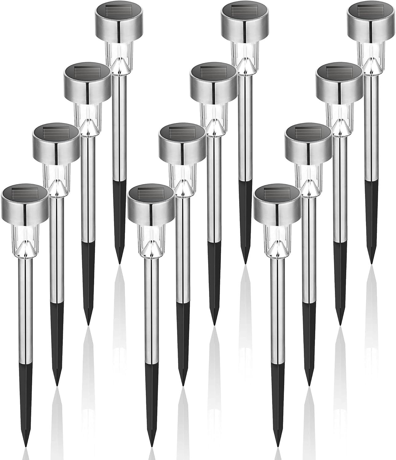 Solar Path Lights 12-Pack (Stainless Steel)
