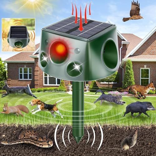 Solar Animal Repeller (PIR Sensor, Waterproof)