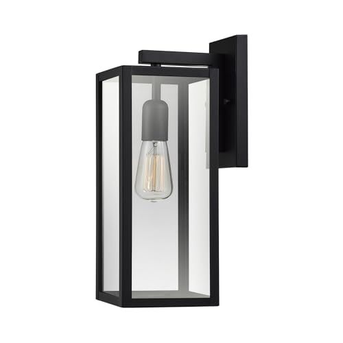 Outdoor Wall Sconce 16″ (Black, Glass)