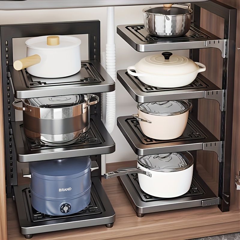 Storage racks for kitchen utensils under the cabinet, and storage racks for kitchen utensils under the sink.