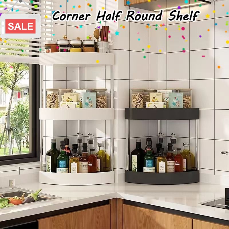 Home Kitchen Corner Shelf Multi-layer Spice Organizer Bathroom Corner Triangle Organizer Washstand Corner Shelf