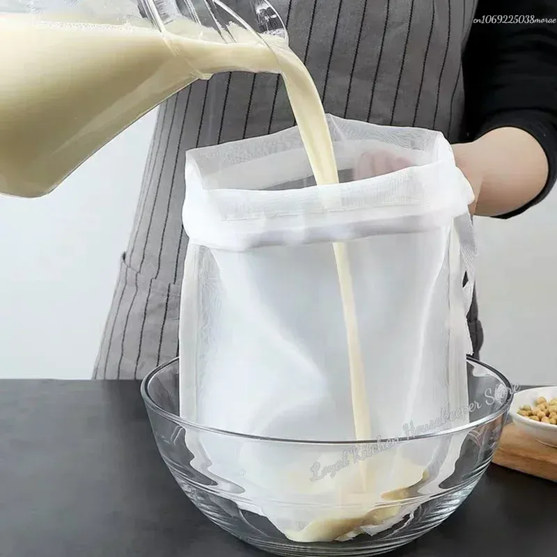 Food Grade Soy Milk Wine Nylon Filter Bag Net 100 Mesh Tea Beer Coffee Oil Reusable Filter Fabric Bags Kitchen Filter Fabric Bag