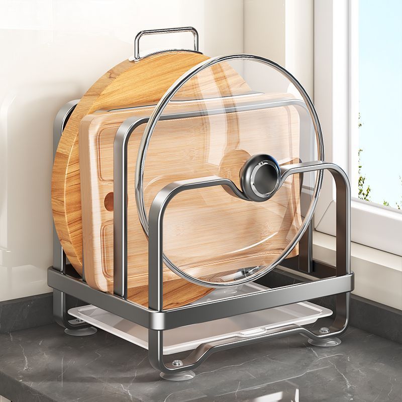 Kitchen Countertop Storage Rack, Multifunctional Cutting Board Holder, Chopping Board Draining Storage, Household Integrated Pot Lid Rack