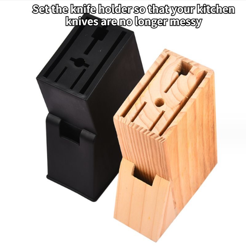 Kitchen multi socket knife holder, wooden knife holder, household tool storage rack, floor storage rack, convenient tool storage