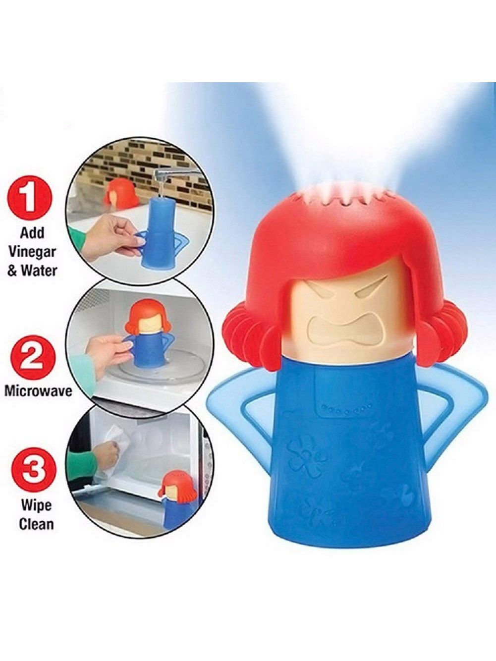 Kitchen Mama Microwave Cleaner Easily Cleans Microwave Oven Steam Cleaner Appliances for Kitchen Refrigerator Cleaning