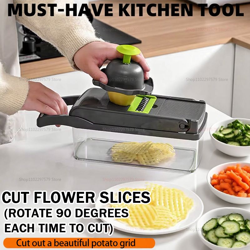 Multifunctional Vegetable Potato Slicer Grater Julienne Cutter Kitchen Gadgets Handheld Fruit Vegetable Chopper for Home Cooking
