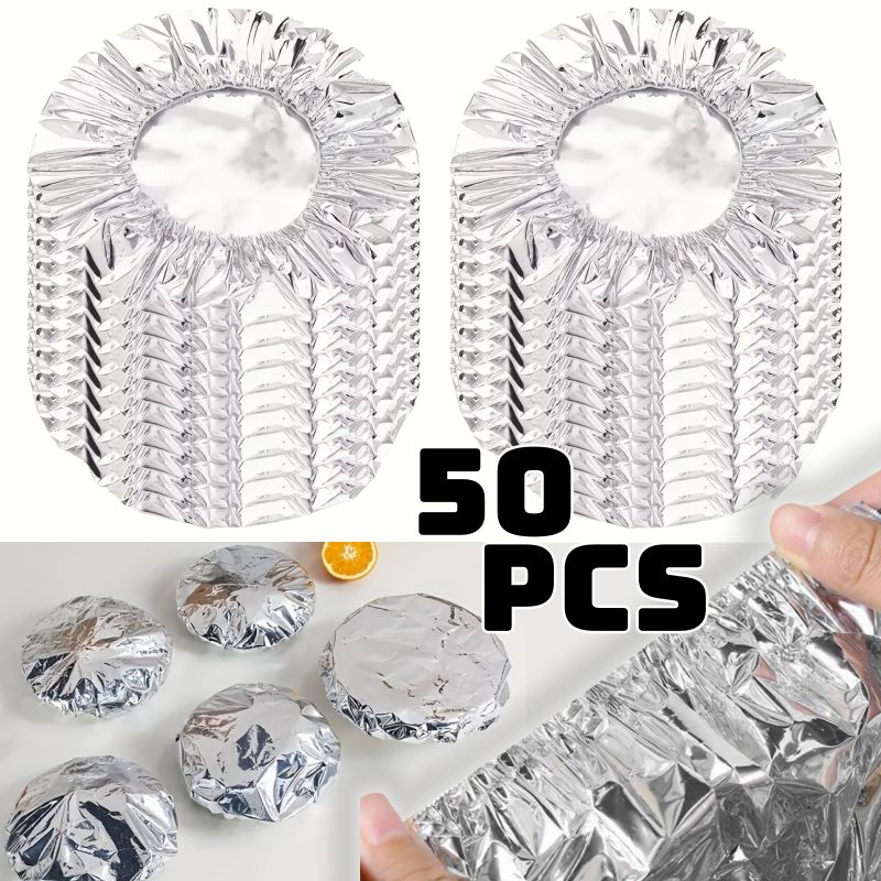 10/100pcs Aluminum Foil Cover Heat-Resistant Insulation Lid for Bowls Plates Keep Food Warm Fresh Kitchen Food Grade Cling Wrap