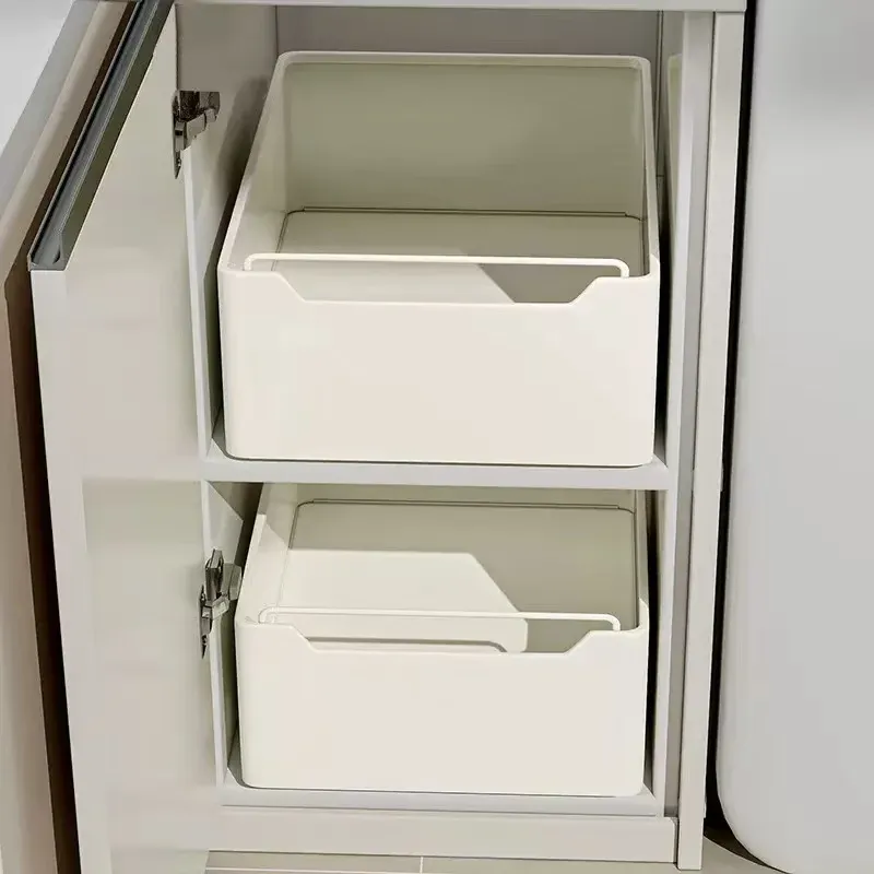 New Kitchen Storage Rack with Slide Rails Pull-out Kitchen Drawer Type Storage Tray Spice Box Storage Rack Cabinets Organizer