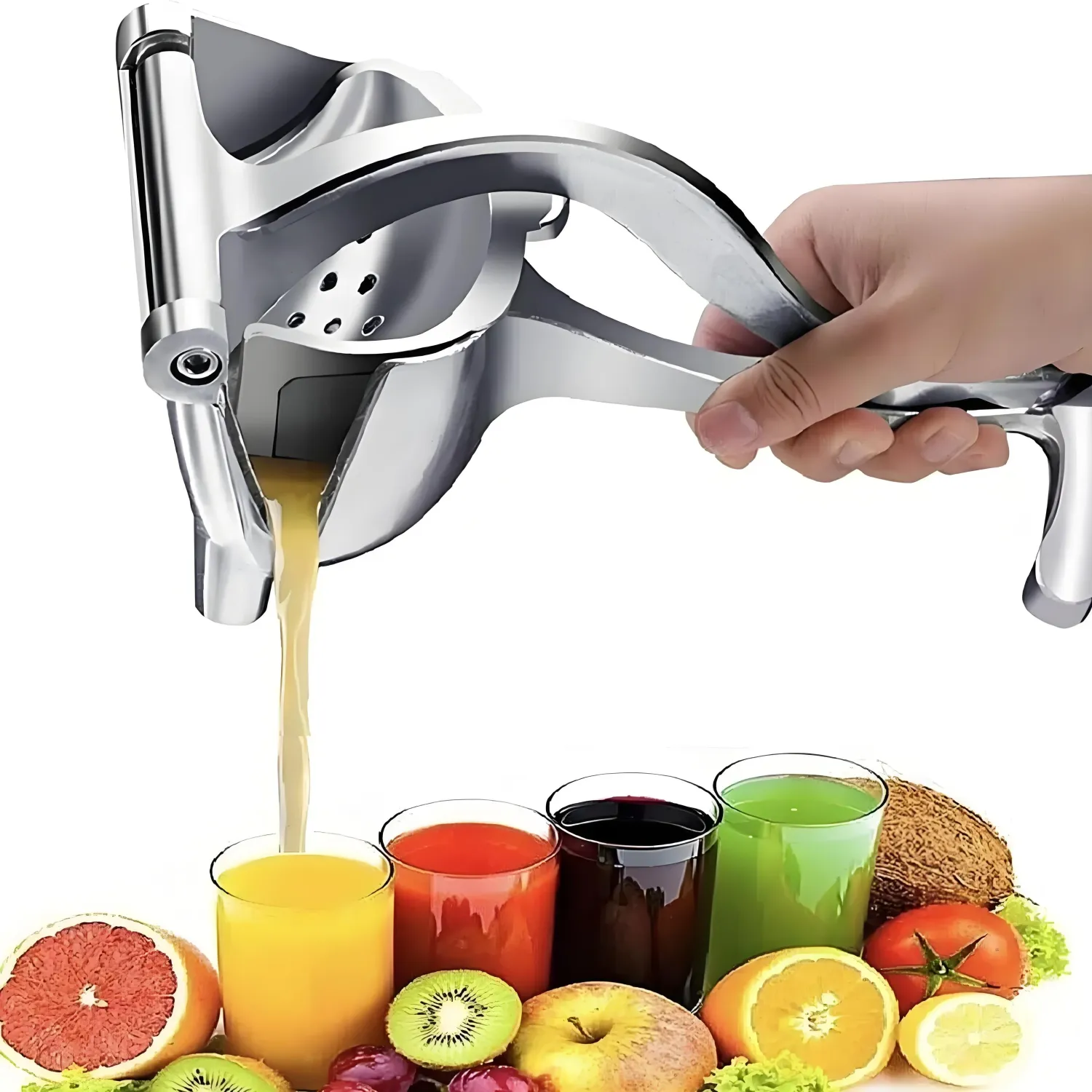 3-in-1 Heavy-Duty Manual Lemon Juicer – Multi-Press Citrus Squeezer for Kitchen &amp; Bartending (Non-Slip Grip)