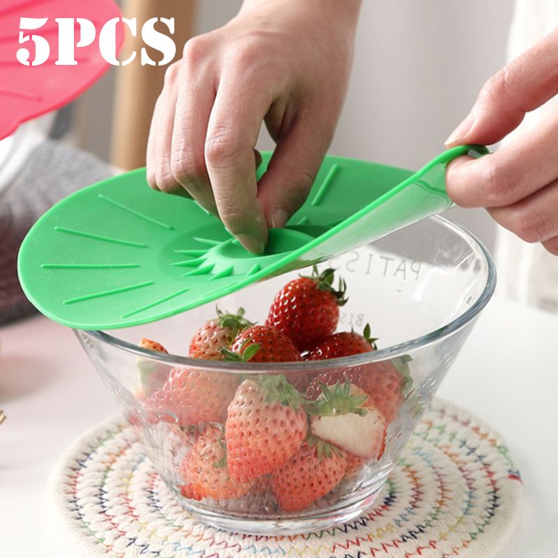 Silicone Bowl Cover Set Heat Resistant Microwave Oven Cover  Silicone Suction Cup Cover Splash Caps Stoves Kitchen Accessories
