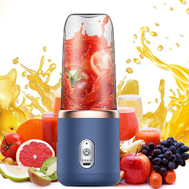 Portable Juicer Cup Smoothie Blender 6 Blade Blender Bottle Household Fruit Juicer Cup USB Rechargeable Juicer Kitchen Tool