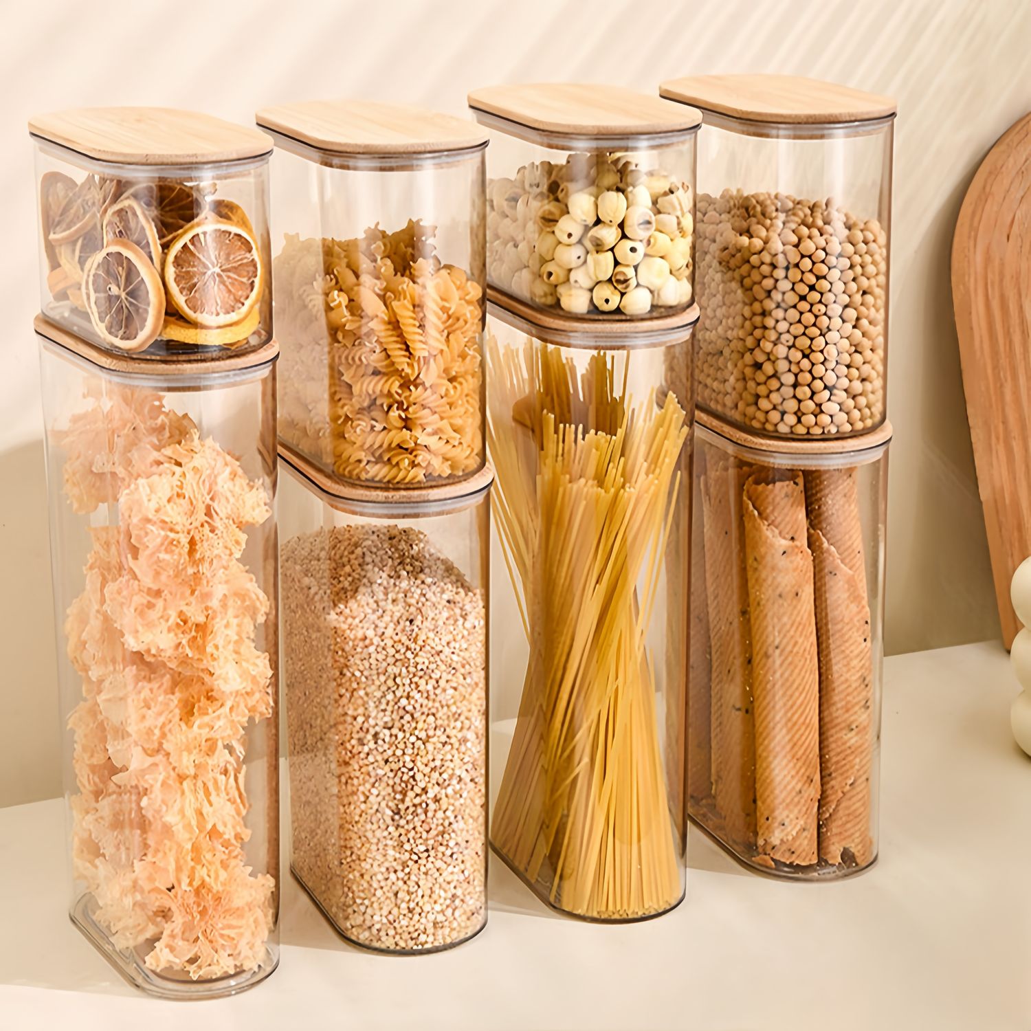 Hermetic Containers for Food Storage Pots Jar With Bamboo Lid Sealed Container Sugar Tea Cans Airtight Kitchen Coffee Jars