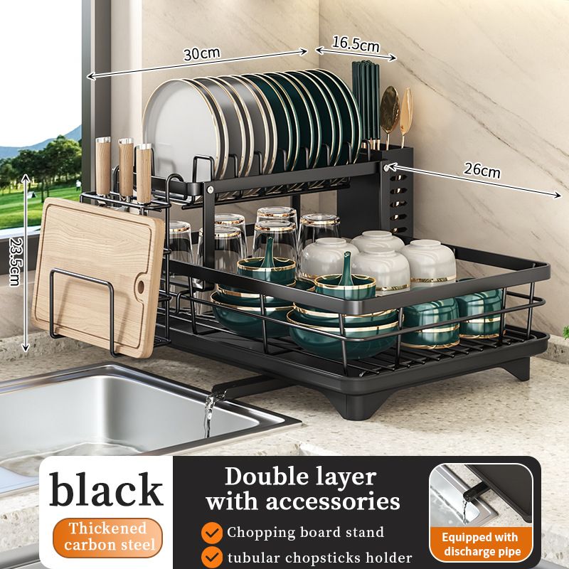 2024 Dish Drying Rack Kitchen Adjustable Stainless Steel Cutting Board Organizer Dish Bowl Drainer Storage Rack Kitchen Utensils
