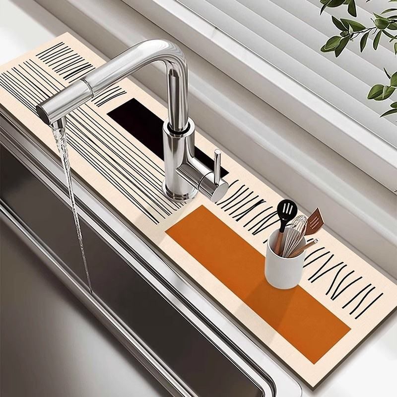 Classic Diotomite Sink Faucet Kitchen Table Mat Toilet Drain Pad Absorbent Non-slip Anti-mildew Mat Countertop Dining