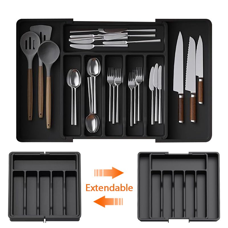 Silverware Organizer Expandable Kitchen Drawer Organizer Adjustable Utensil Organizer Cutlery Drawer Organizer for Forks Knives