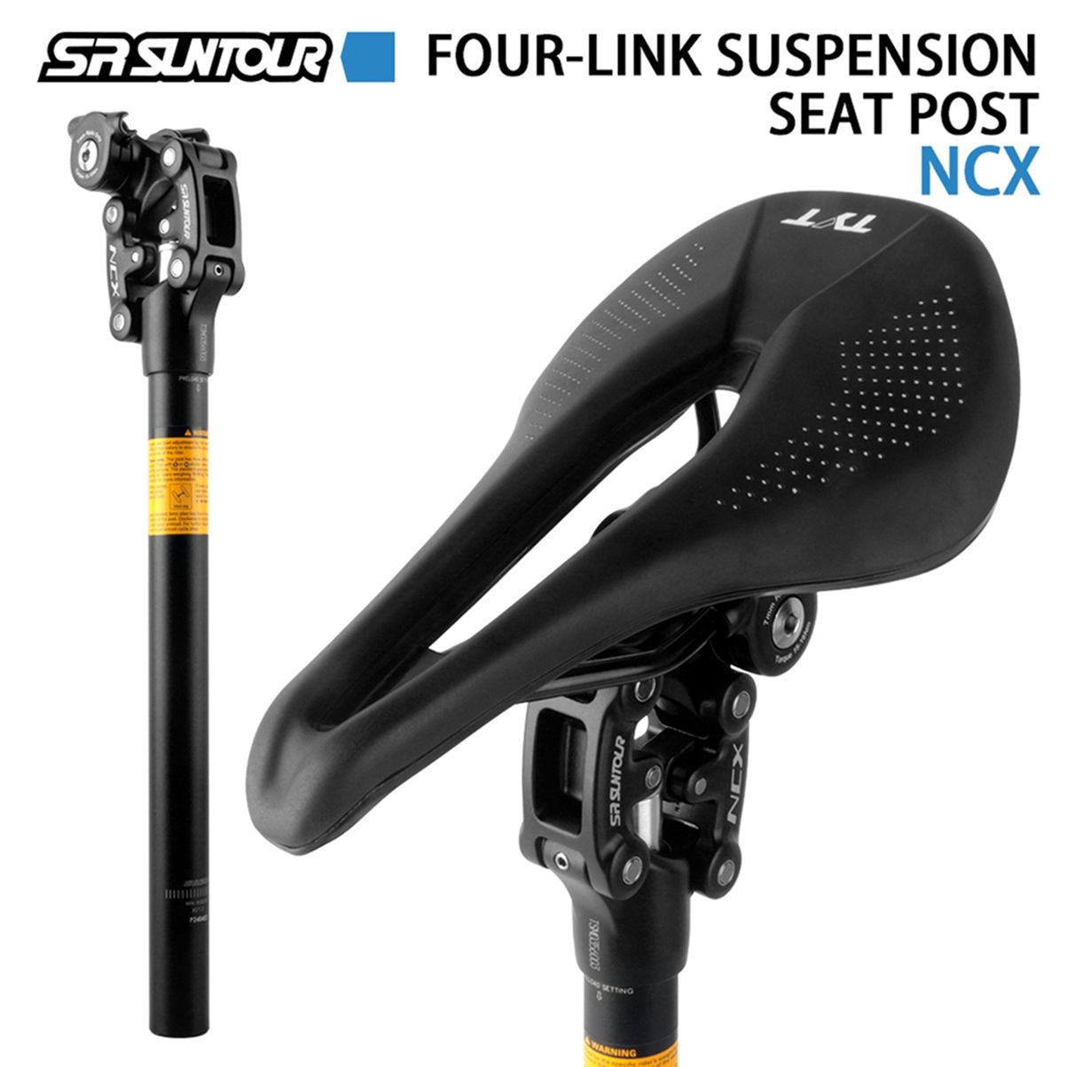 SR Suntour NCX Bicycle 400mm Damping Suspension Seat Post Mountain Bike 50mm Travel 27.2 28.6 30.0 30.4 30.9 31.6 33.9 Seat Tube