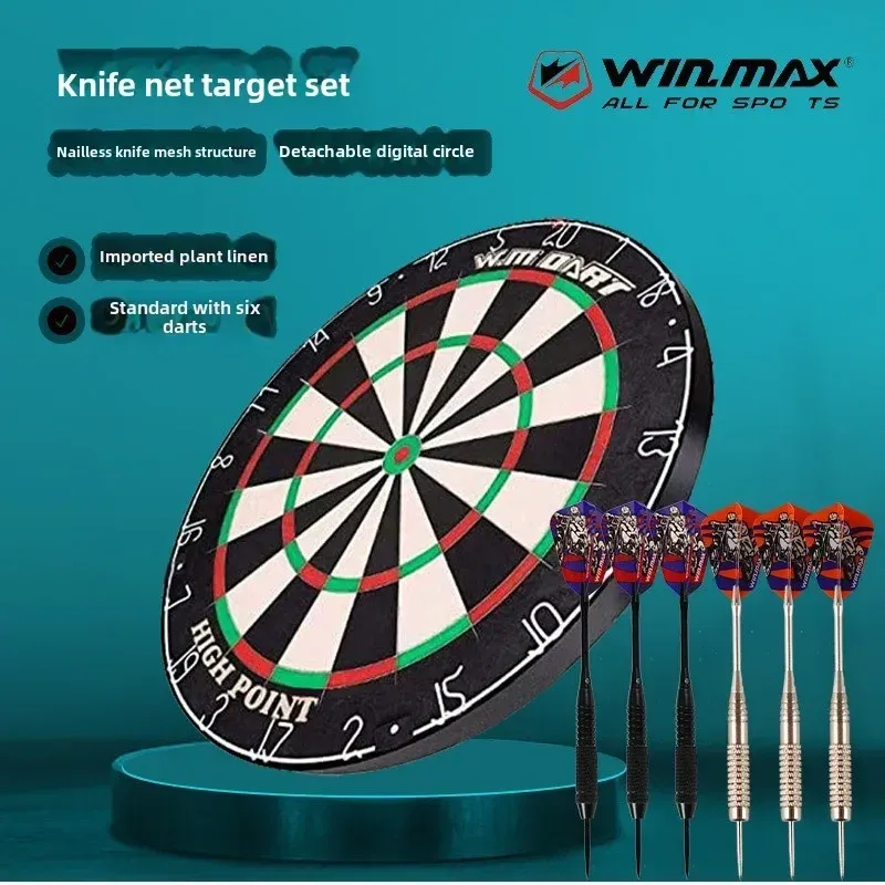 18&quot;sisal knife mesh nail free bullseye dartboard set with 6 darts Indoor darts High-Quality Sisal Surface Improved Accuracy
