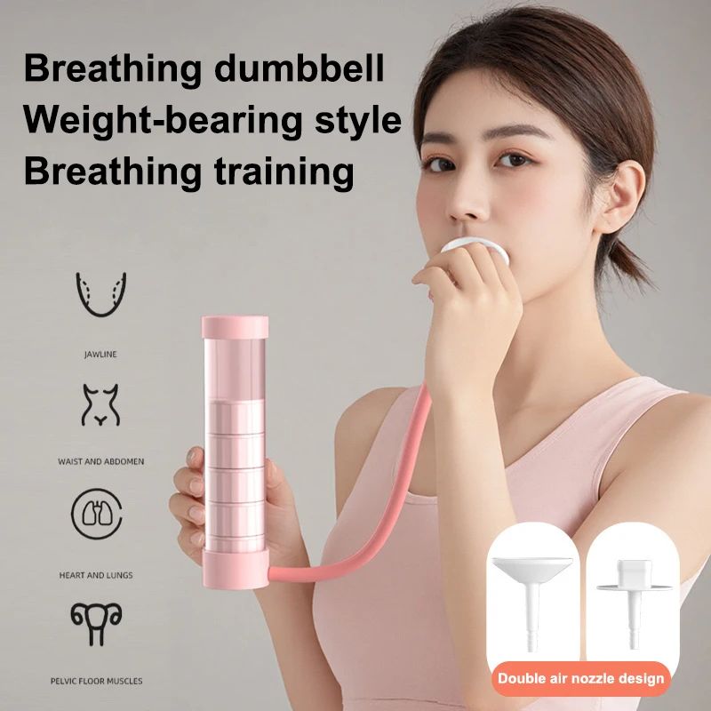 1 Set Breathing Exercise Device Abdominal Muscle Trainer Deep Breathing Dumbbell Men Women Adults Lung Capacity Training Device