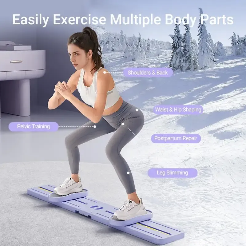 Foldable 3-in-1 Ski Trainer: Leg, Pelvic &amp; Hip Strengthener for Postpartum Women, Home Yoga And Gym Equipment