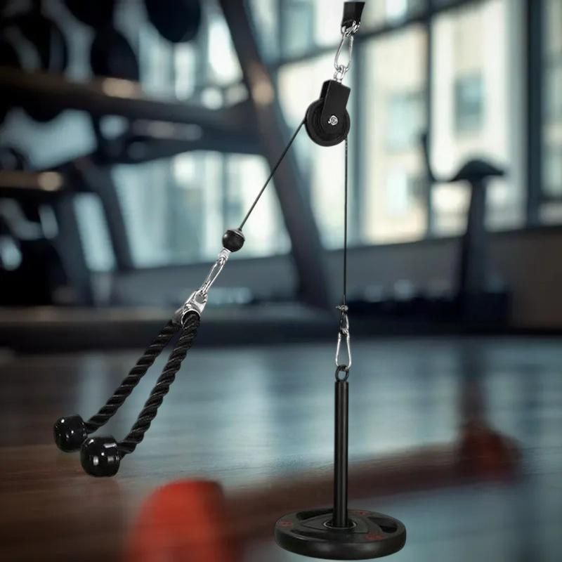 1Set Gym Exercise Pulley System Equipment With Tricep Rope Carabiner Fitness LAT Lift Pulley System For Home Gym Weight Fitness