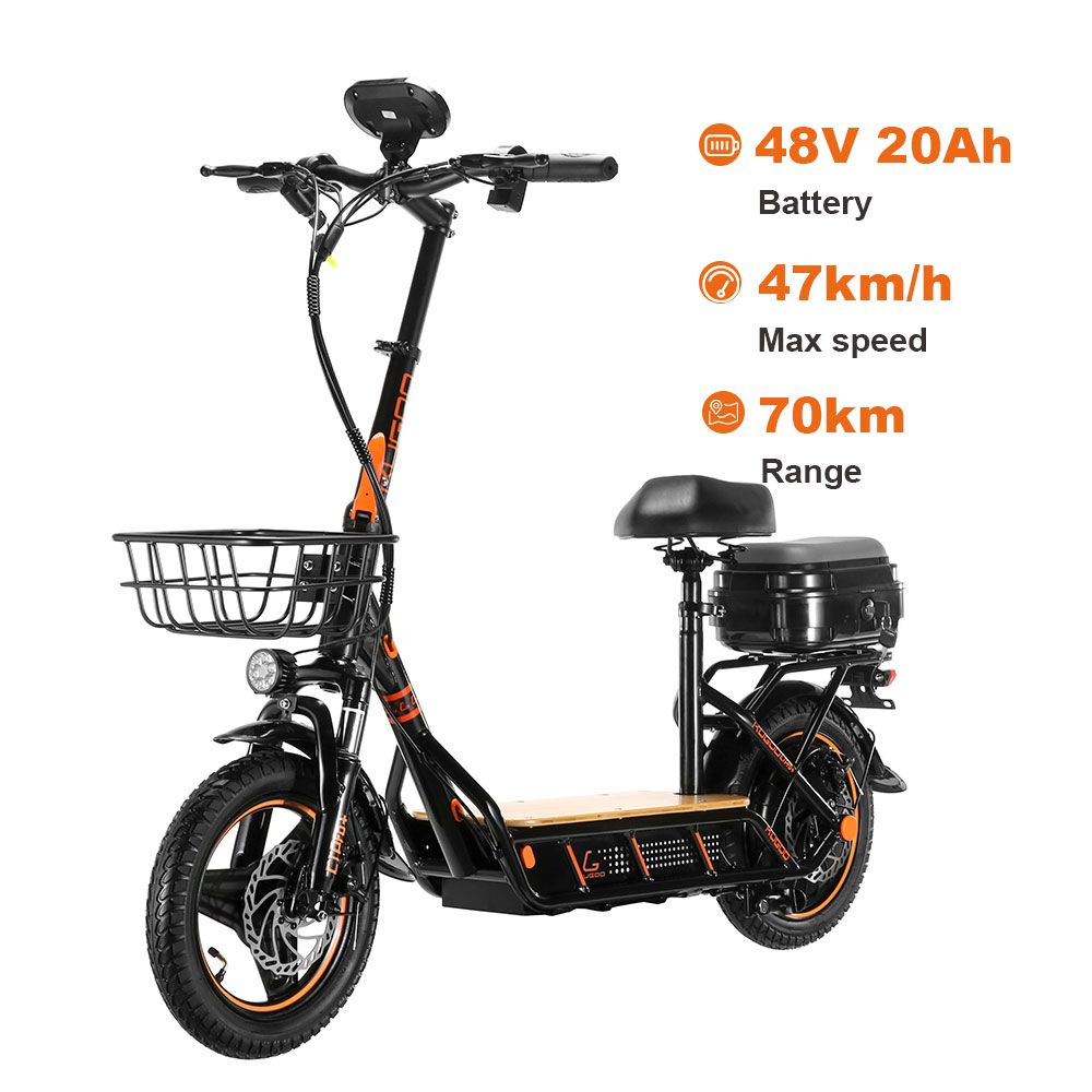 KUGOO C1 PRO+ Electric Scooter With Basket 500W Powerful Electric Bike 47KM/H Speed 70KM Range Electric Moped Mobility Scooter