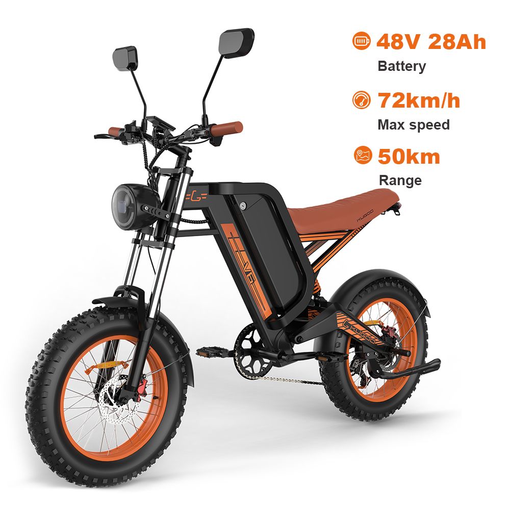 KUGOO V6 72 KM Lone Range Electric Bicycle 750W 50KM/H 48V 28.6Ah Electrica Bike Motorcycles Scooters Motorcycle Ebike
