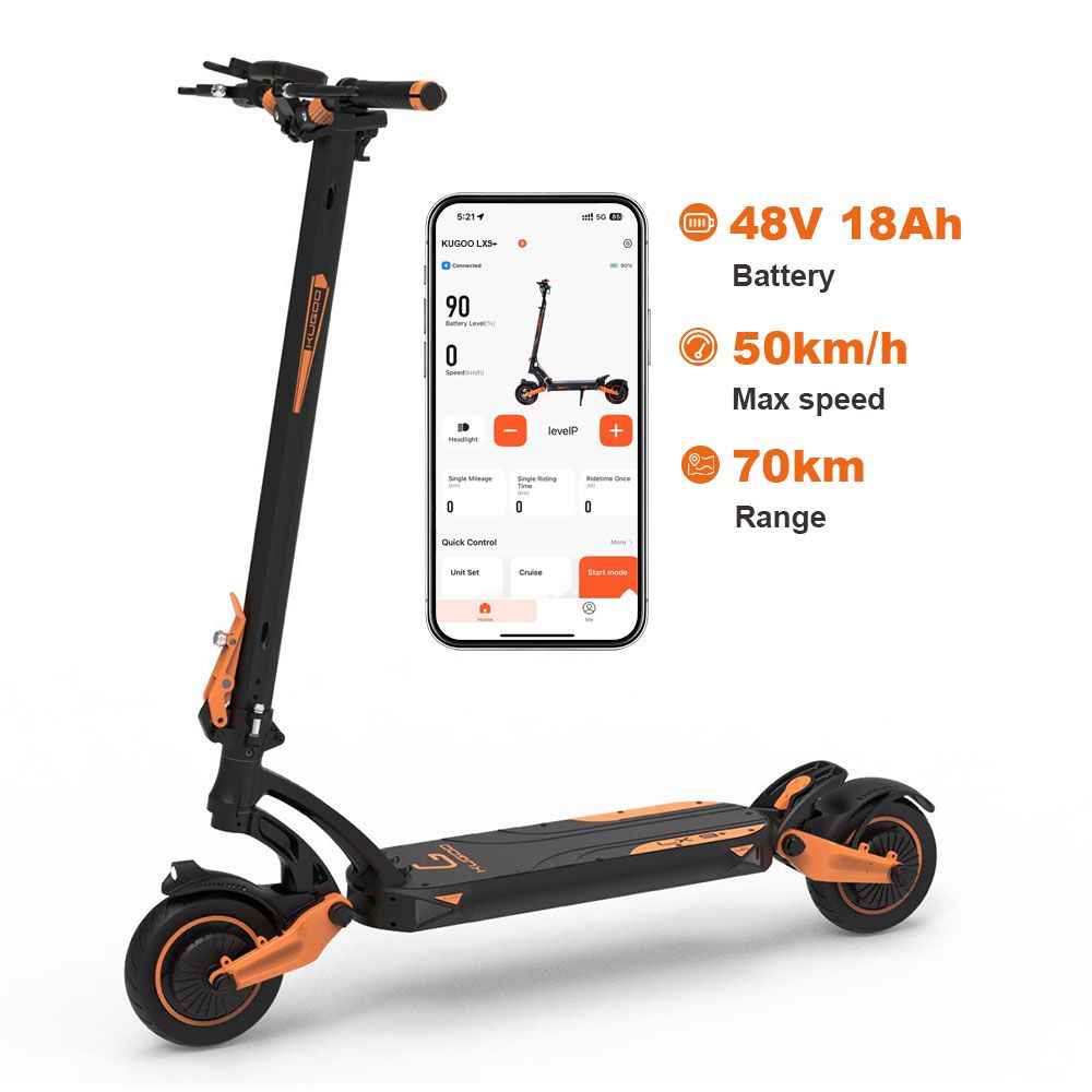 KUGOO LX9+ 70KM Long Range E-scooter 650W 50KM Hight Speed Big Powerful Fast Foldable Electric Scooters