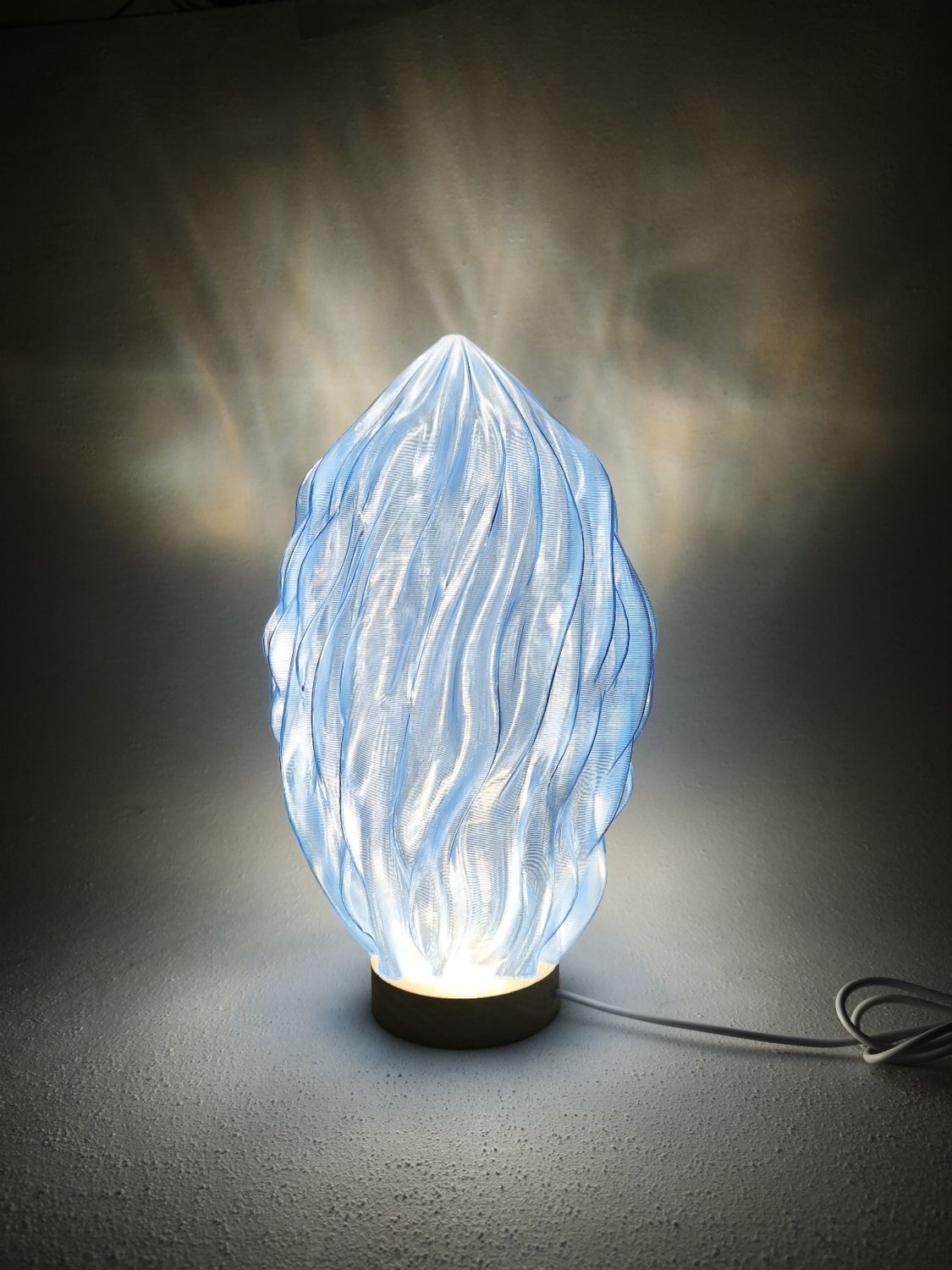 3D Printed Lamp Differential Growth Biomorphic Light Sculpture