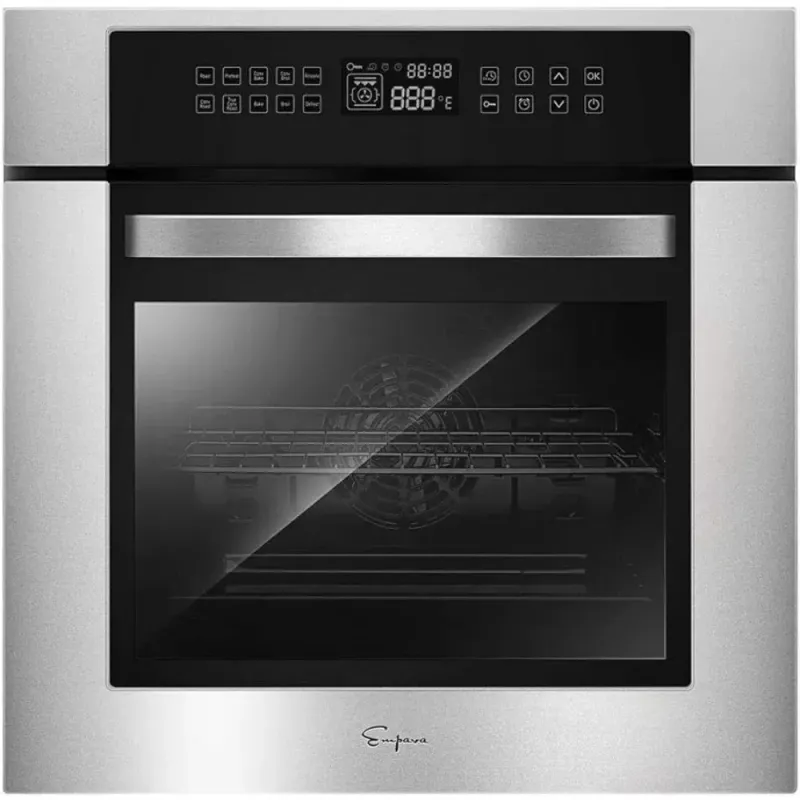 Empava 24″ Electric Convection Single Wall Oven 10 Cooking Functions Deluxe 360° ROTISSERIE with Sensitive