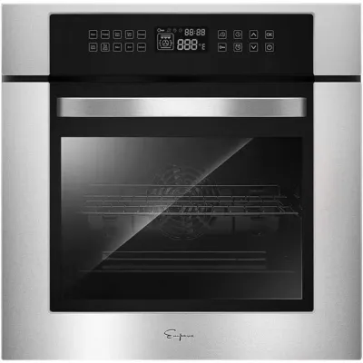 Empava 24″ Electric Convection Single Wall Oven 10 Cooking Functions Deluxe 360° ROTISSERIE with Sensitive