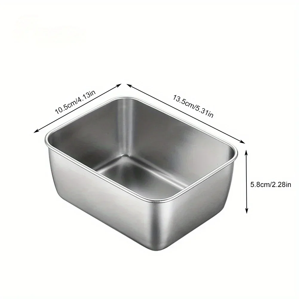 Stainless Steel Food Storage Serving Trays Rectangle Sausage Noodles Fruit Dish with Cover Home Kitchen Organizers Food Container