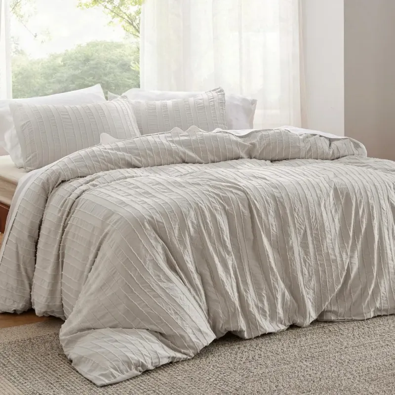 Bedsure Striped Tufted Duvet Cover Queen – Shabby Chic Duvet Cover, 3pcs All-Season Size Boho Bedding for All Seasons, Include Bedsure Striped Tufted Duvet Cover Queen – Shabby Chic Duvet Cover, 3pcs All-Season Size Boho Bedding for All Seasons, Include