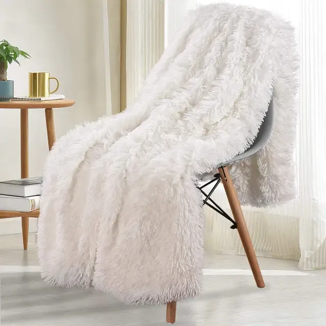 Thickened Fluffy Blanket Warm Spring Bedspread on the bed Stitch plaid sofa cover Double side blankets and throws for Home decor